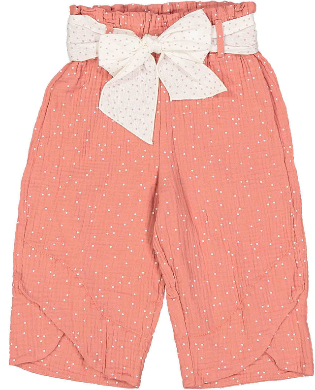 pantalone pois corallo bambina - Kid's Company - children clothes