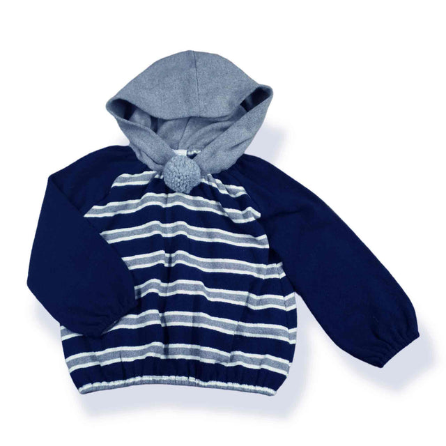 maglia con cappuccio in caldo cotone rigato bambina - Kid's Company - children clothes