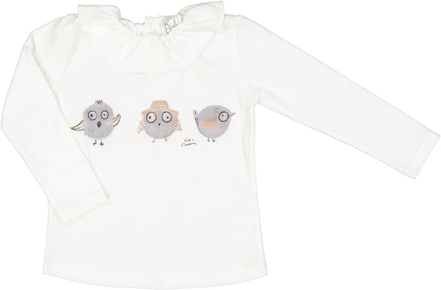 tshirt gufi bambina - Kid's Company - negozio bimbi