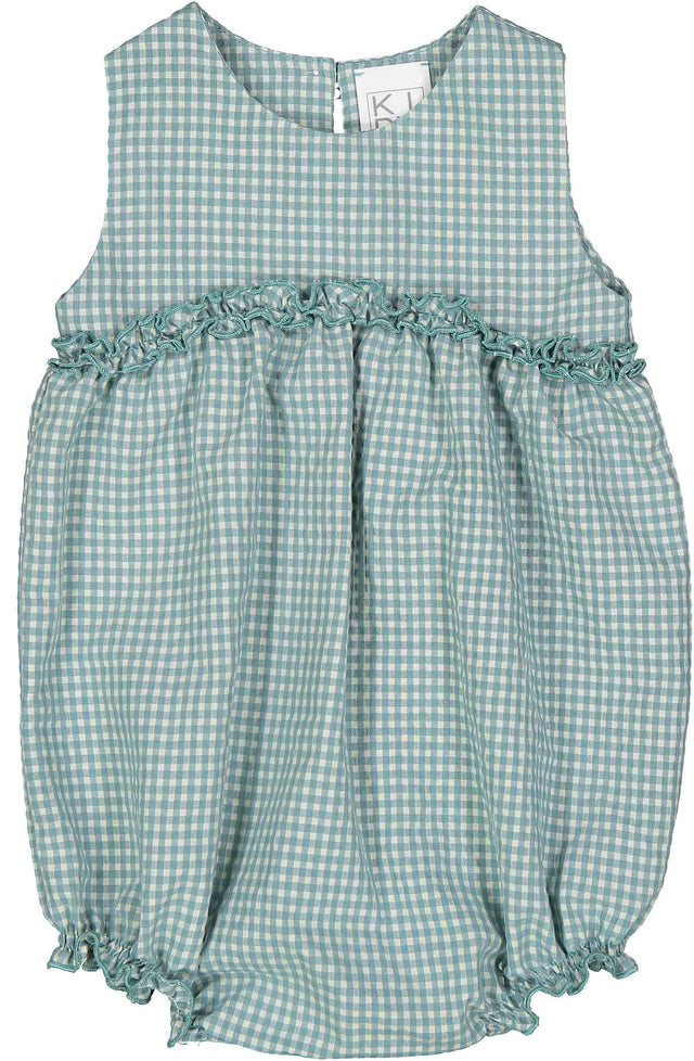 pagliaccetto vichy menta neonata e baby - Kid's Company - abiti per bambini