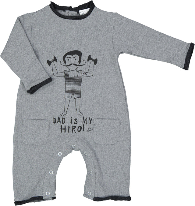 pagliaccetto dad is my hero neonato e baby - Kid's Company - abiti per infanzia